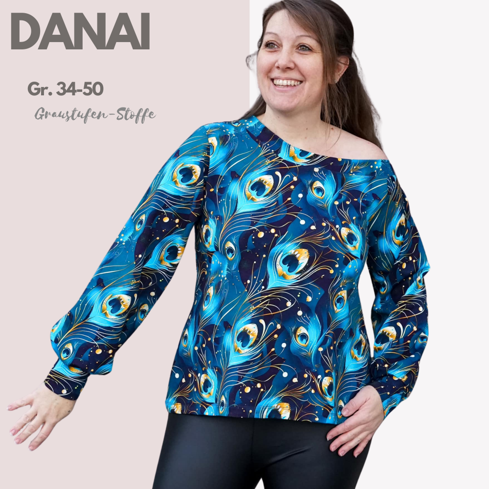 Schnittmuster One Shoulder Pulli „Danai" als Papierschnittmuster (mit gratis Ebook)